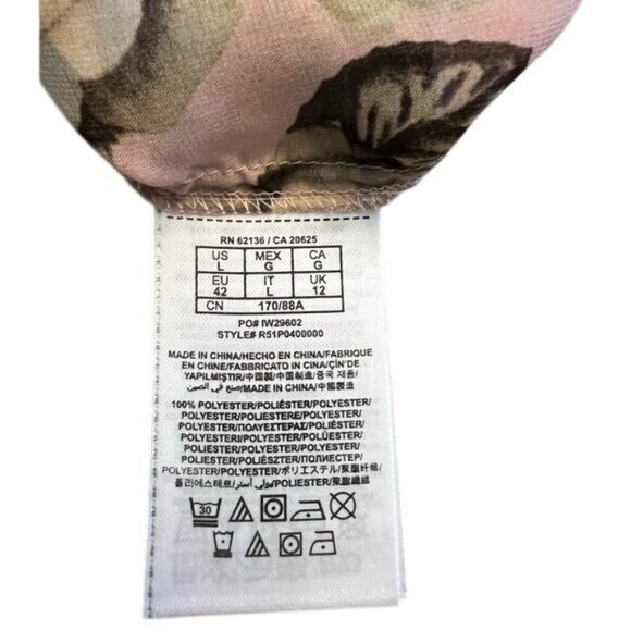 G By Guess Floral Halter Top With Keyhole Back Rose Print Pink & Gray Size Large - Picture 9 of 14